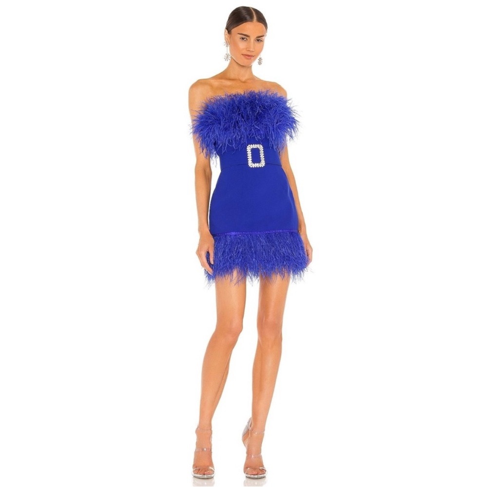 Elegant Blue Strapless Dress